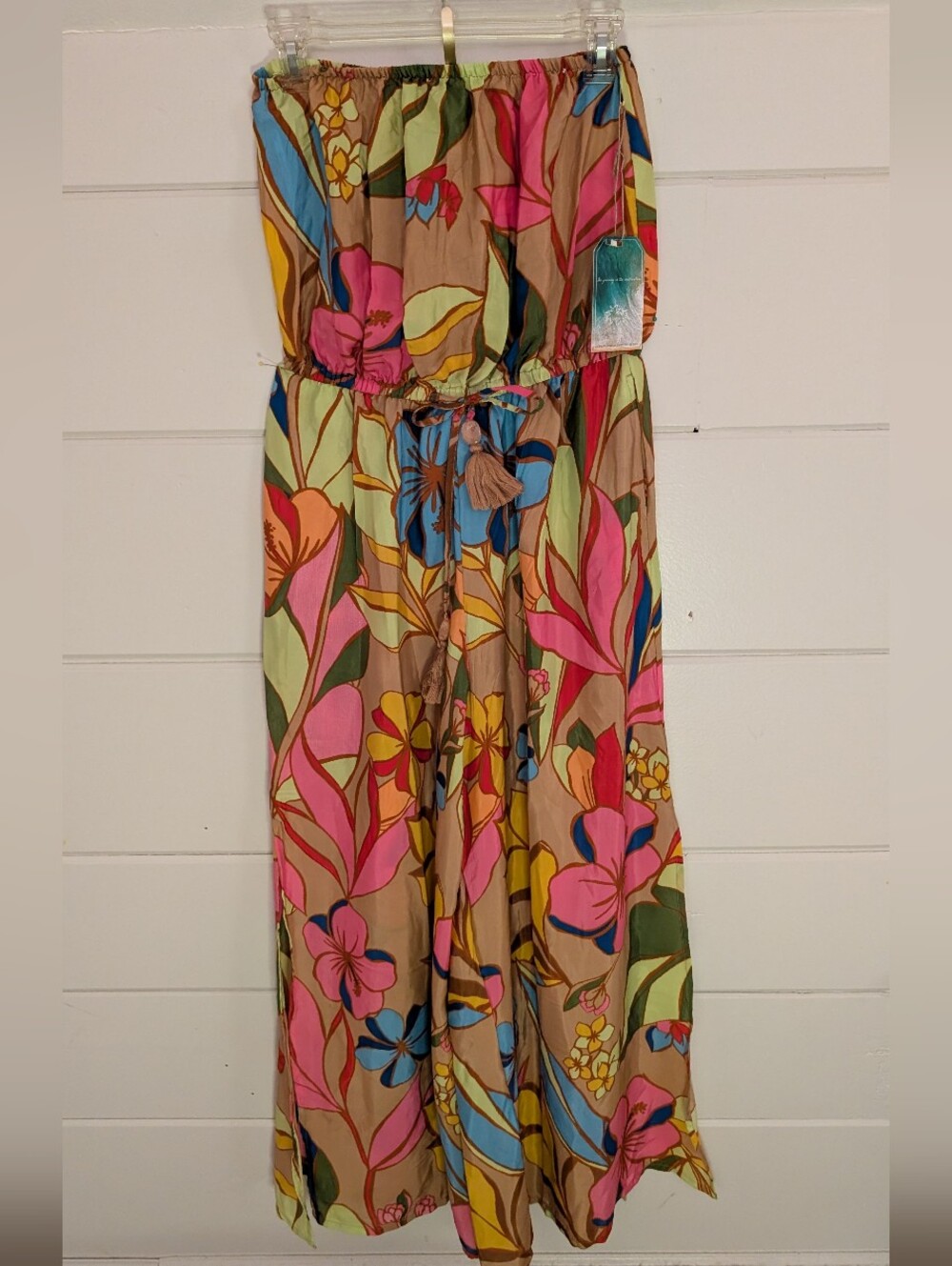 Strapless Floral Maxi Jumpsuit- Resortwear - Picture 3 of 9